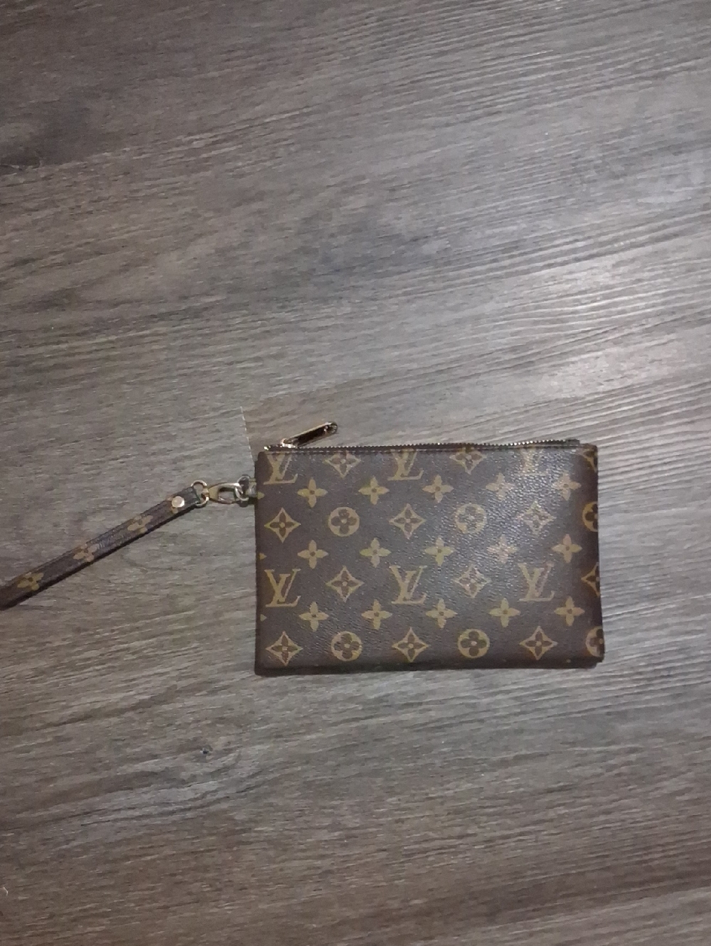 Monogram Canvas Wristlet in Brown/Tan